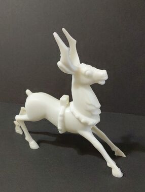 Vintage Rosbro White Plastic Reindeer Christmas Decoration